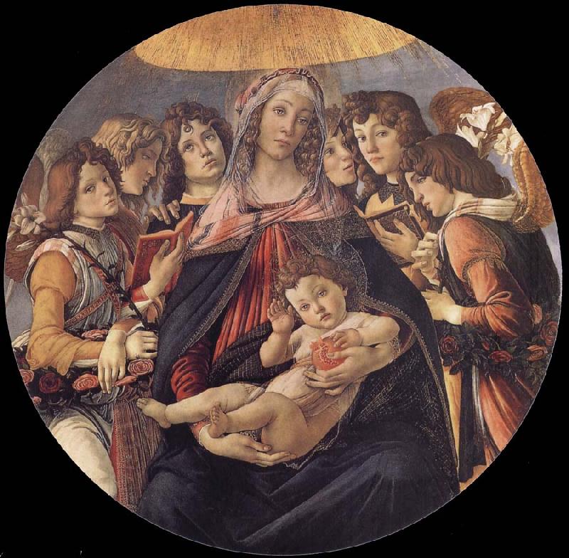 Sandro Botticelli The Madonna and the Nino with angeles oil painting image
